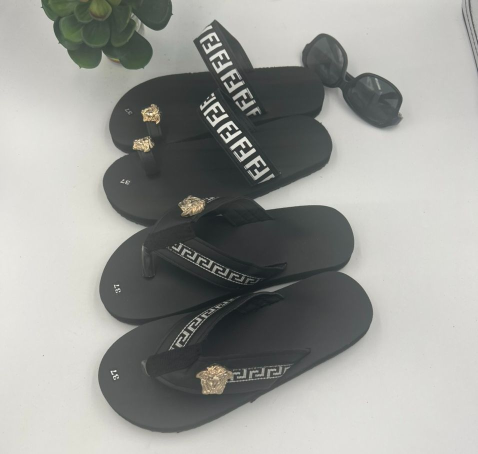 dép cặp đôi nam nữ F 13 đen ( thới giới sandal )