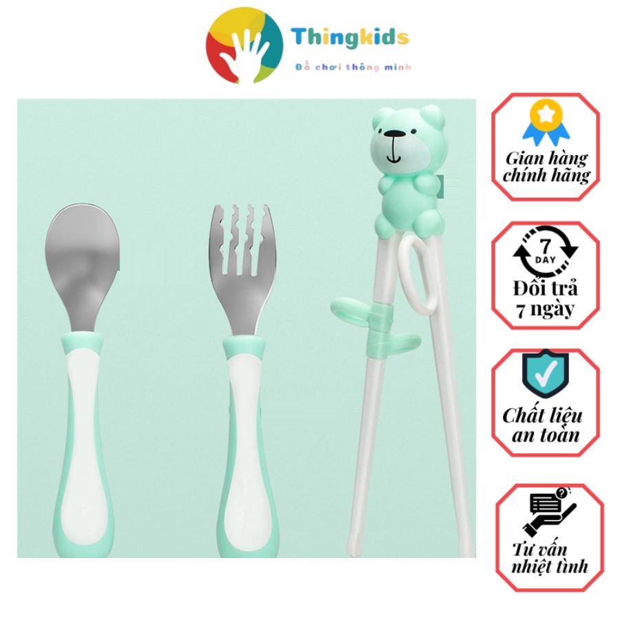 Bộ thìa, dĩa, đũa tập ăn dặm cho bé - Thingkids
