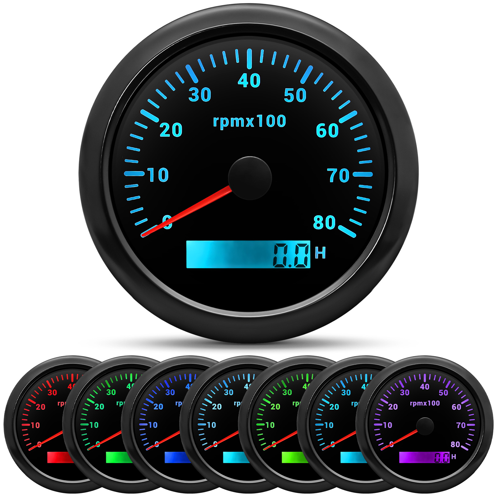 Waterproof 85mm Tachometer 3000/4000/6000/7000/8000 RPM Tacho Gauge For ...