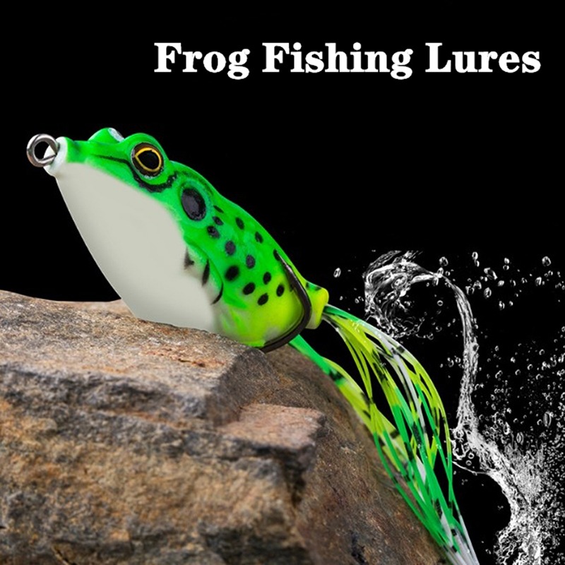 【RAI】 Frog Soft Fishing Lure Double Hooks Artificial Bait Frog Tool