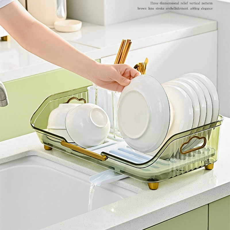 Giá đựng bát thoát nước hộ gia đình bàn bếp món ăn Khay phơi bát đĩa đa chức năng giá trái cây và rau giá lưu trữ
