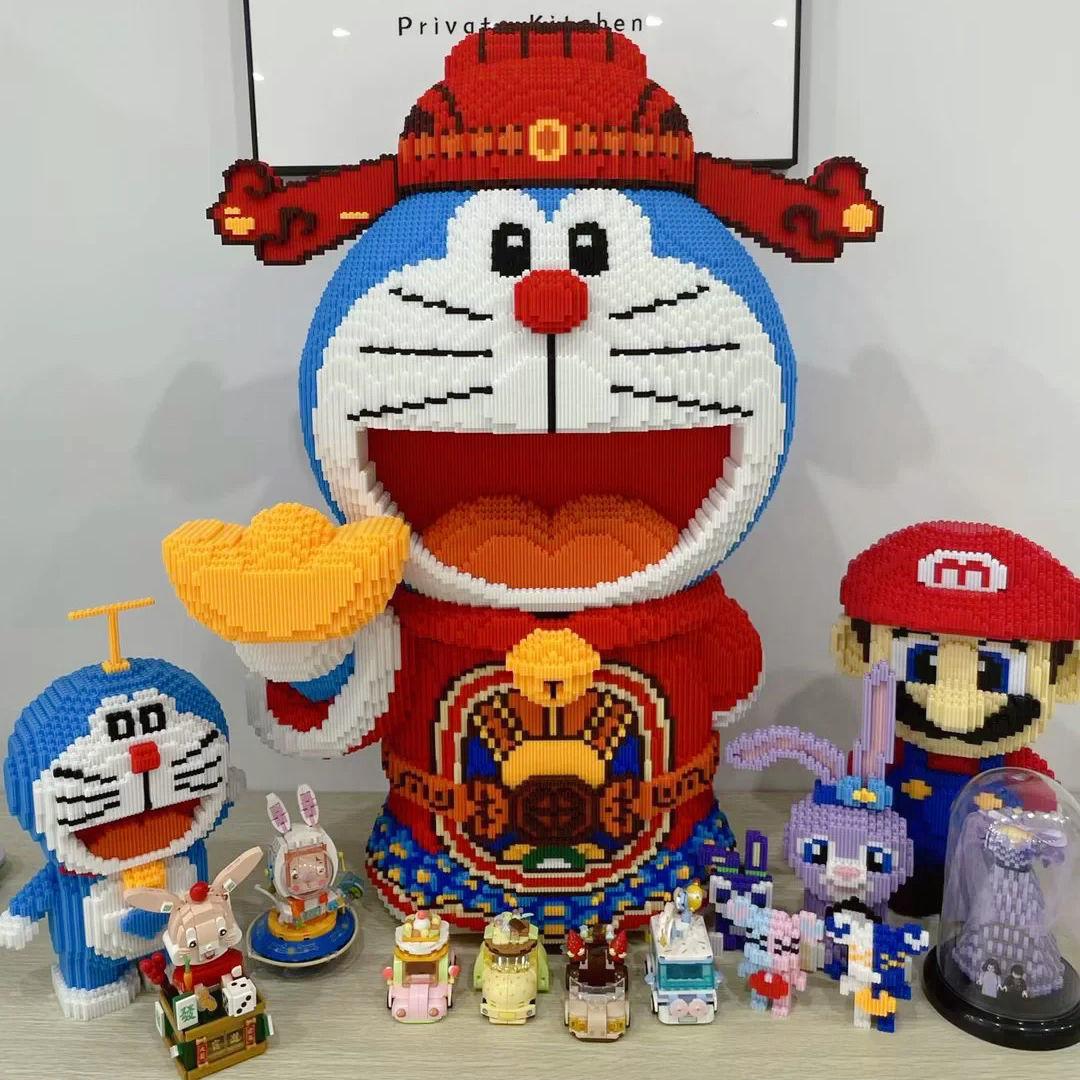 Lego 3D Doremon thần tài cao 42cm (tặng búa lego)