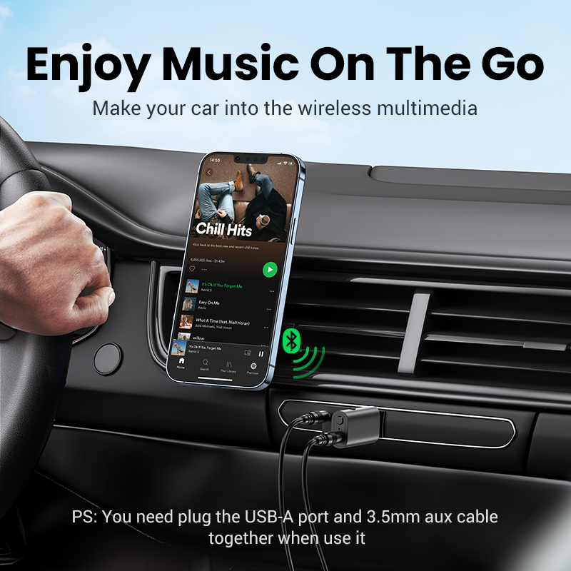 UGREEN Bluetooth 5.1 Transmitter Receiver 2 in 1 Wireless USB Bluetooth Adapter Tích hợp Micrô 3.5mm Âm thanh Bluetooth Dongle Driver Miễn phí cho TV, Âm thanh nổi tại nhà, Âm thanh nổi trên xe hơi, Tai nghe, Loa, PC Model:60300