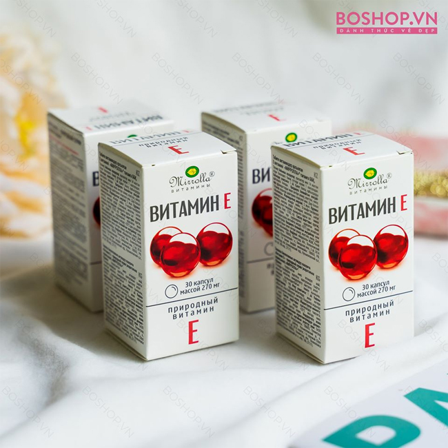Vitamin E đỏ Nga Mirrolla 270mg hộp 30 viên