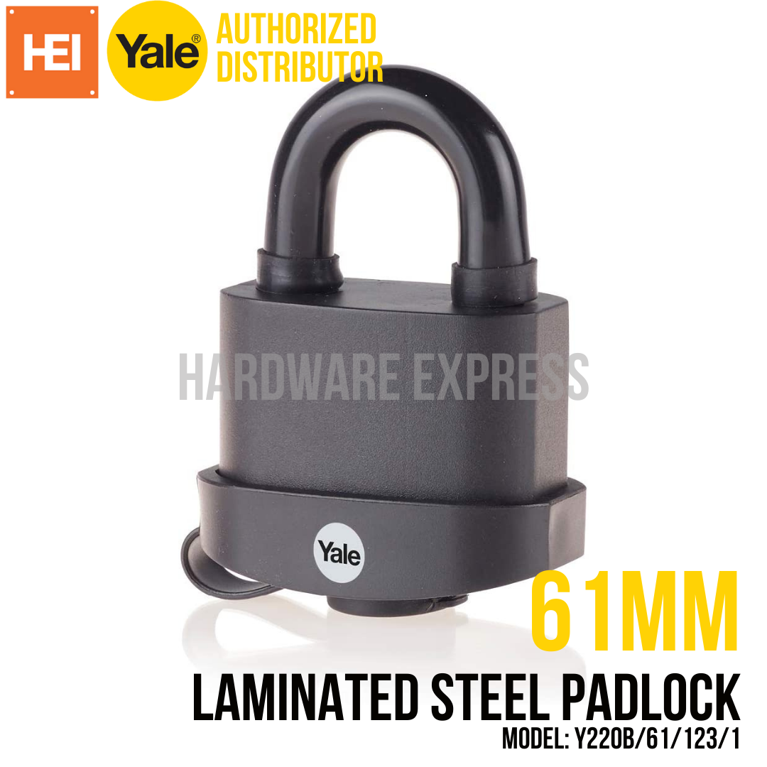 Yale Black Laminated Steel Padlock Y220 Series 51mm, 61mm, 71mm