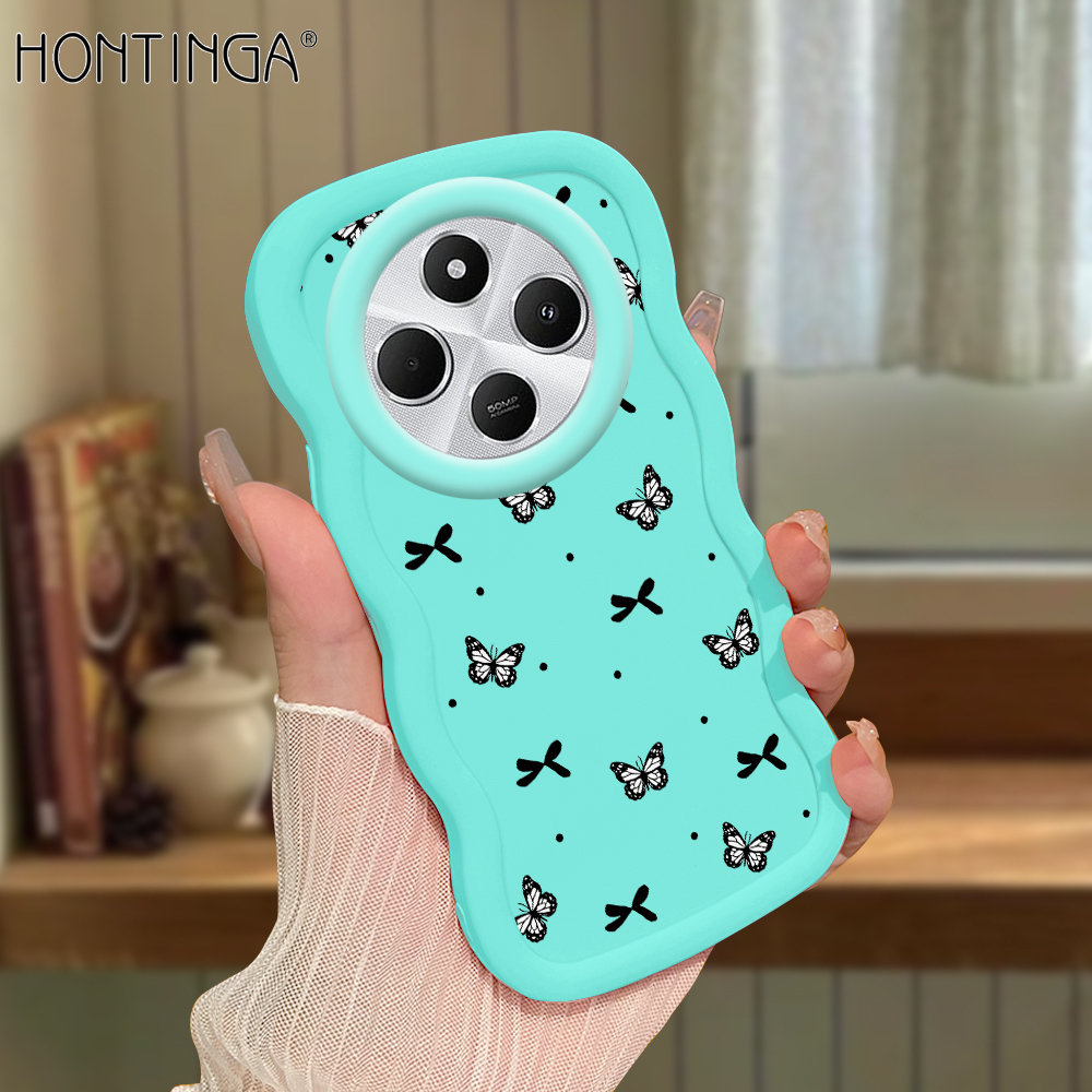 Hontinga%20for%20Redmi%2014C%20Back%20Cover%20Small%20Black%20Butterfly%20Pattern%20Luxury%20Phone%20Cover%20Soft%20Silicone%20Macaron%20Wave%20Mobile%20Case%20-%20Image%202