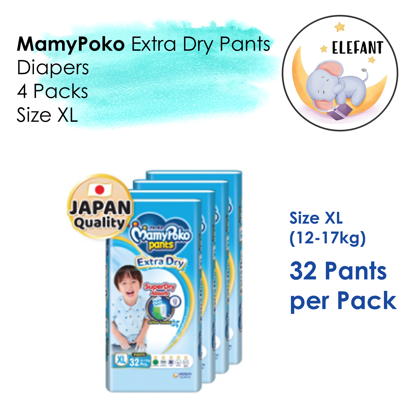 Buy Mamy Poko Diaper XL 12-17kg 8's Online - Lulu Hypermarket India