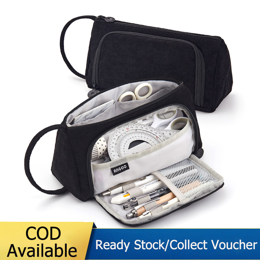 1Pc Large Pencil Case 3 Compartments Big Capacity Pencil Bag School Supplies Stationery Storage Middle High School College Students Girls Boys