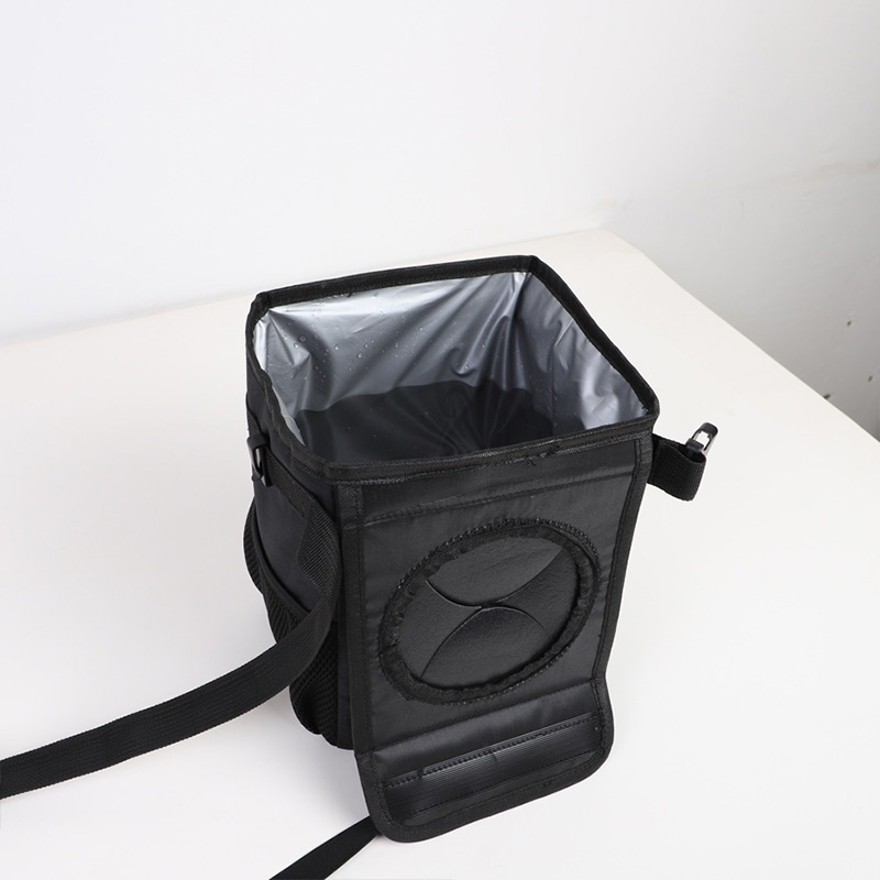 Car car foldable mini waterproof trash can, hanging storage bag, car black trash can