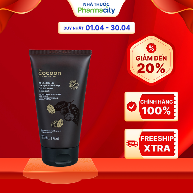 Tẩy tế bào chết da mặt cà phê Daklak Cocoon (150ml)