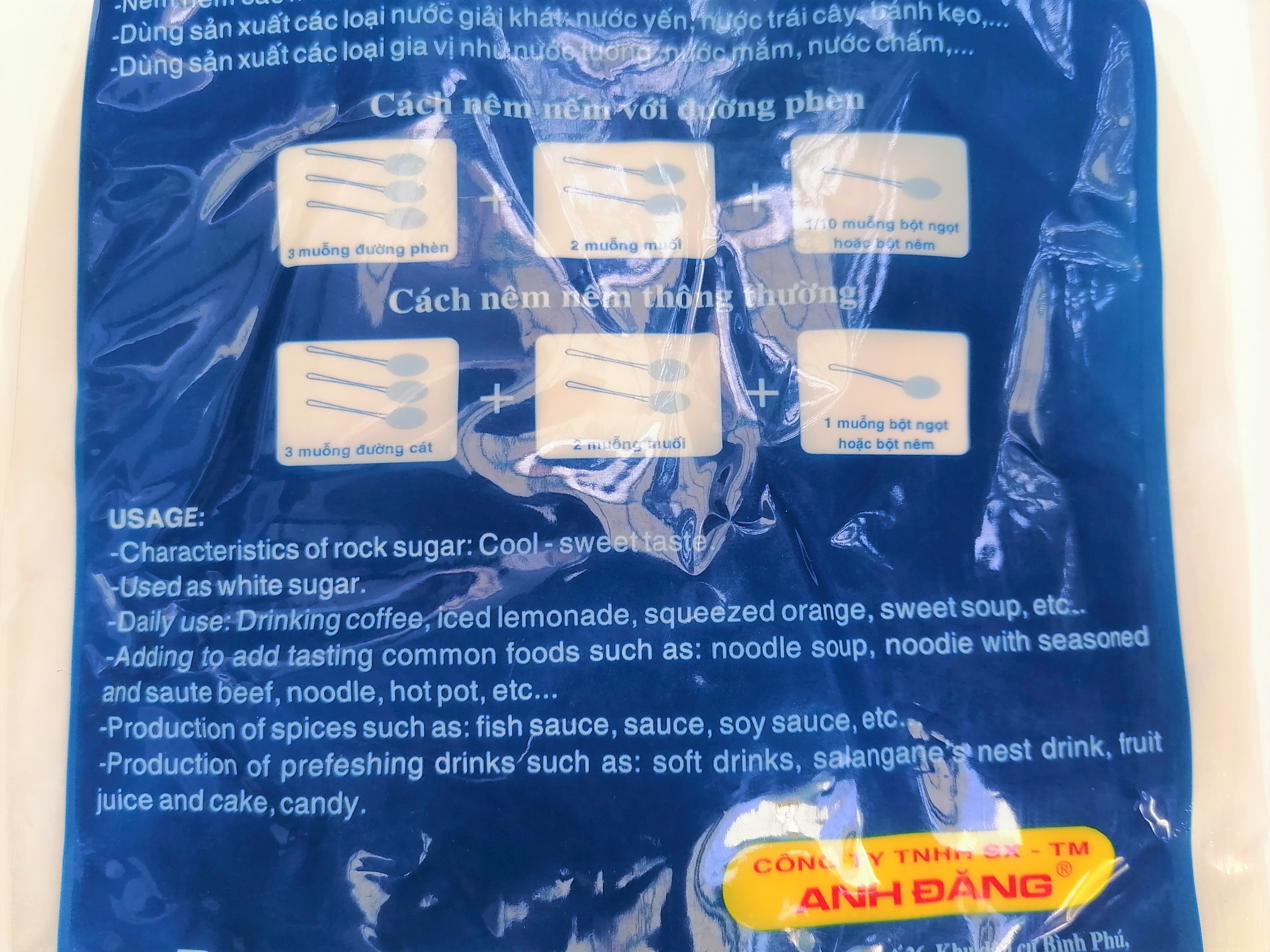 [Túi 1 Kg] ĐƯỜNG PHÈN BỘT [VN] ANH ĐĂNG Rock Sugar Powder