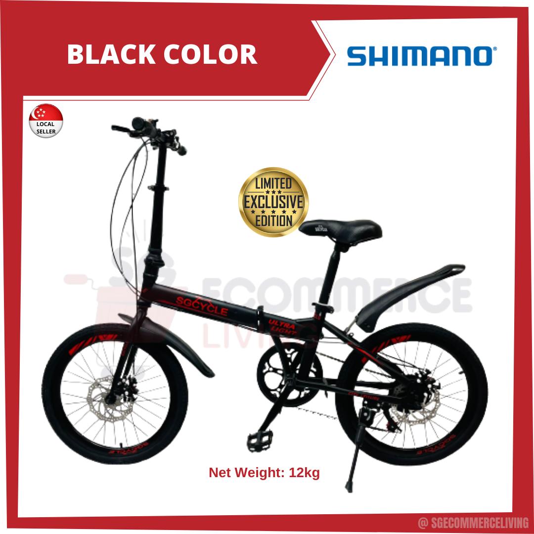 [SG SELLER] Sport Foldable Bicycle 20Inch 6Speed Shimano Gear Shifter And Rear Derailleur Lightweight Compact Foldable