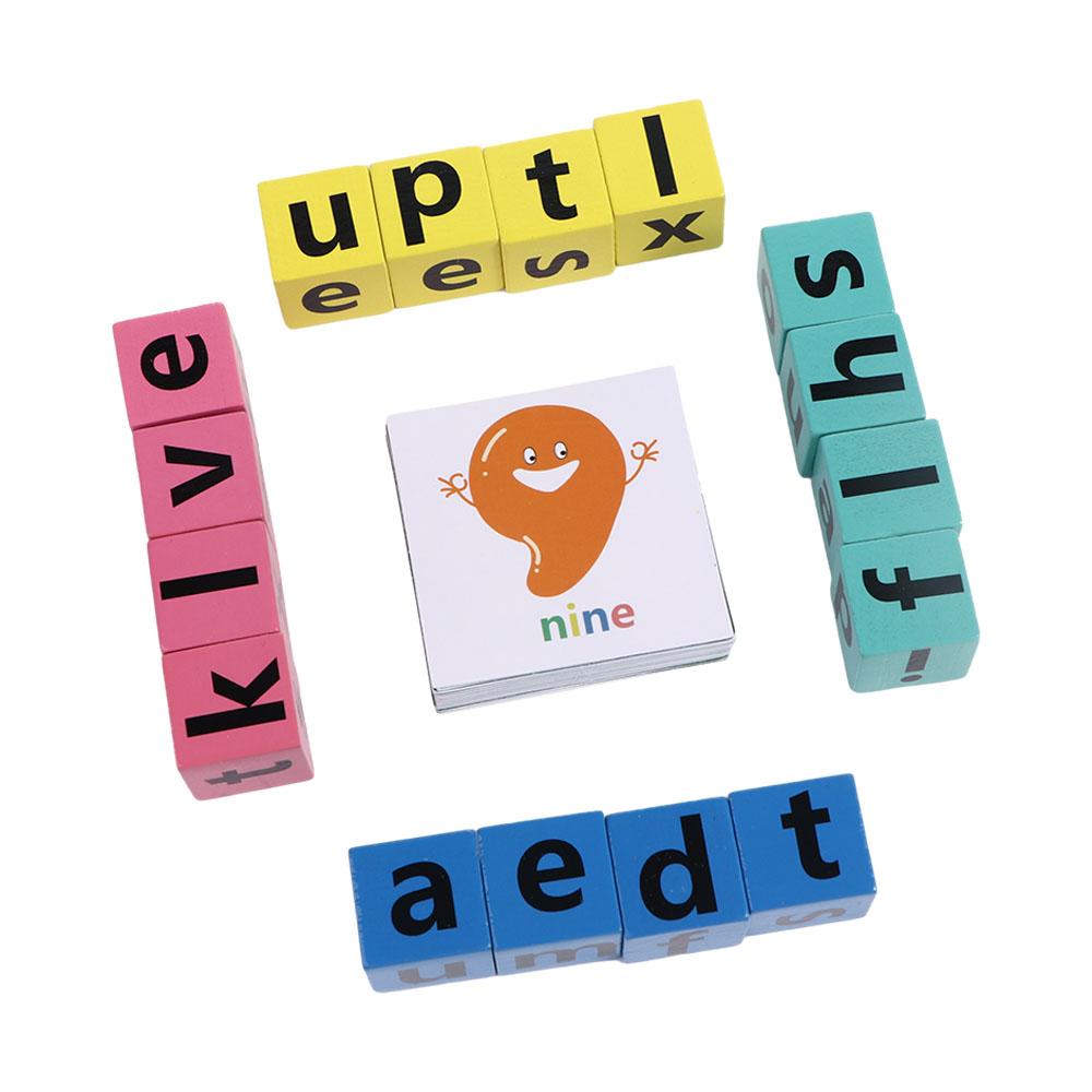 Building Blocks Letter Learning Wooden Literacy Flashcards Matching ...