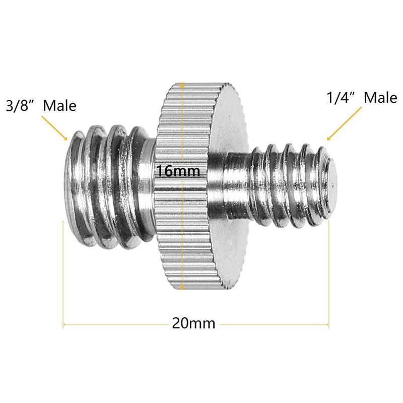 3 PCS 3/8 Inch Female To 1/4 Inch Male Screw Aluminum Alloy Adapter