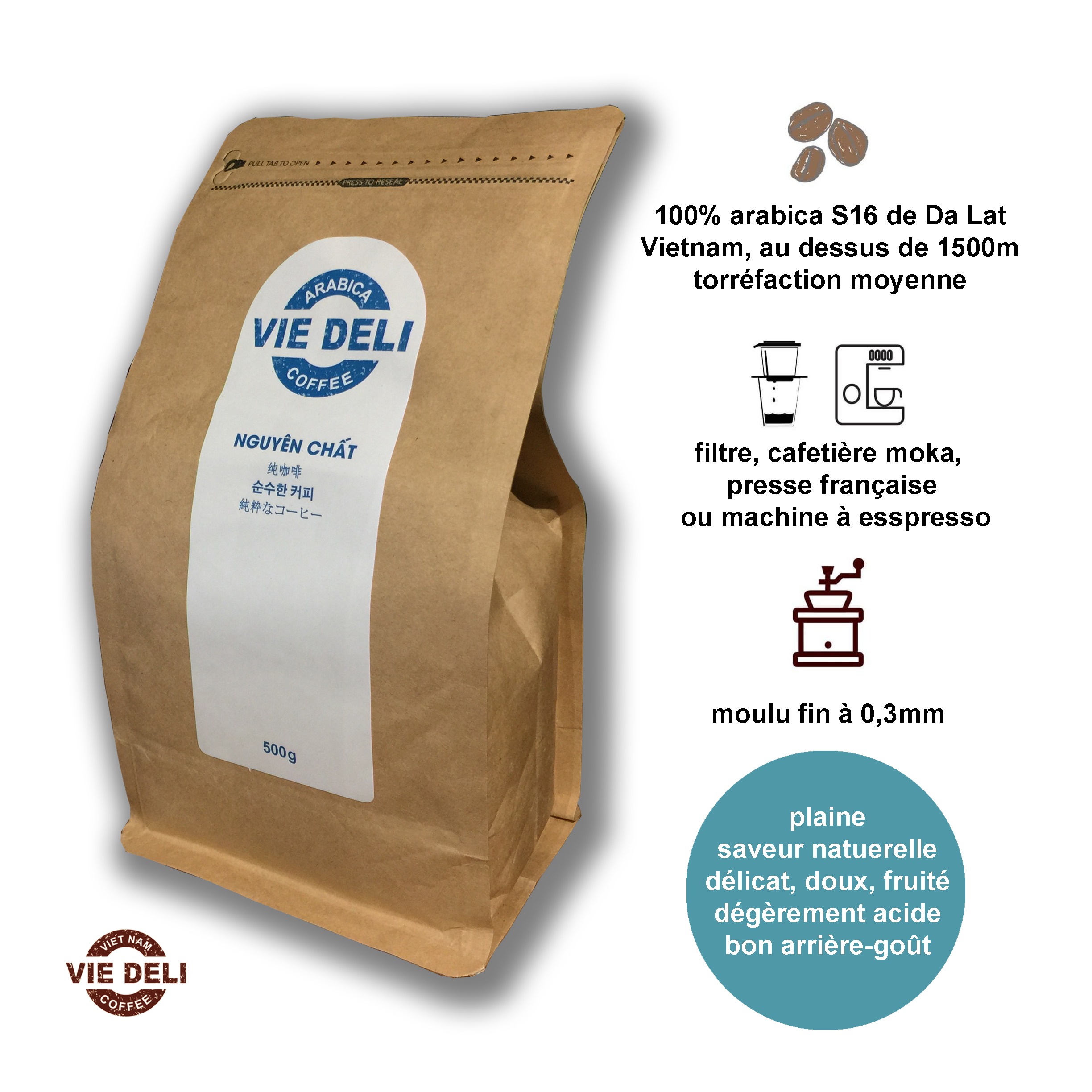 Cà phê bột arabica cầu đất, nguyên chất 100%, từ đà lạt, việt nam, rang vừa - ảnh sản phẩm 5