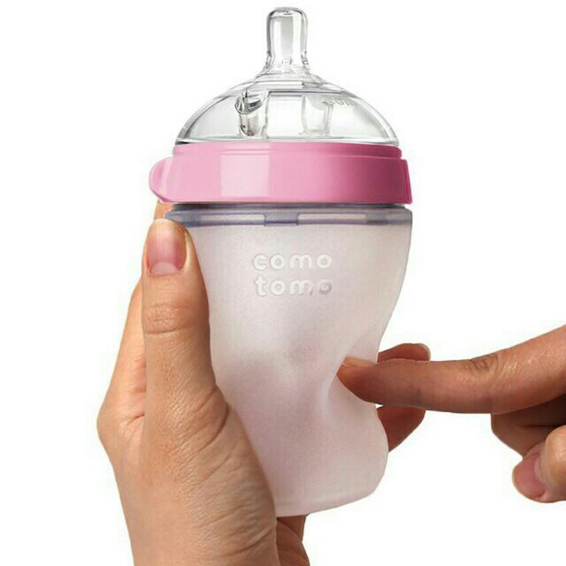 [CAM KẾT CHÍNH HÃNG] Bình sữa Comotomo 150ml/250ml đi kèm núm Silicon siêu mềm