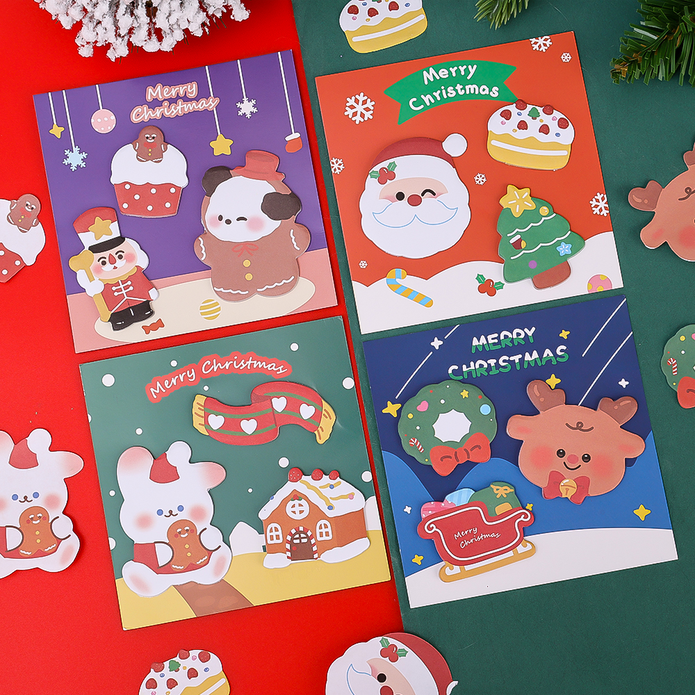 60 Sheets Christmas Combo Post It Sticky Notes Cute Notepad Handbook Decoration Decorative Stickers