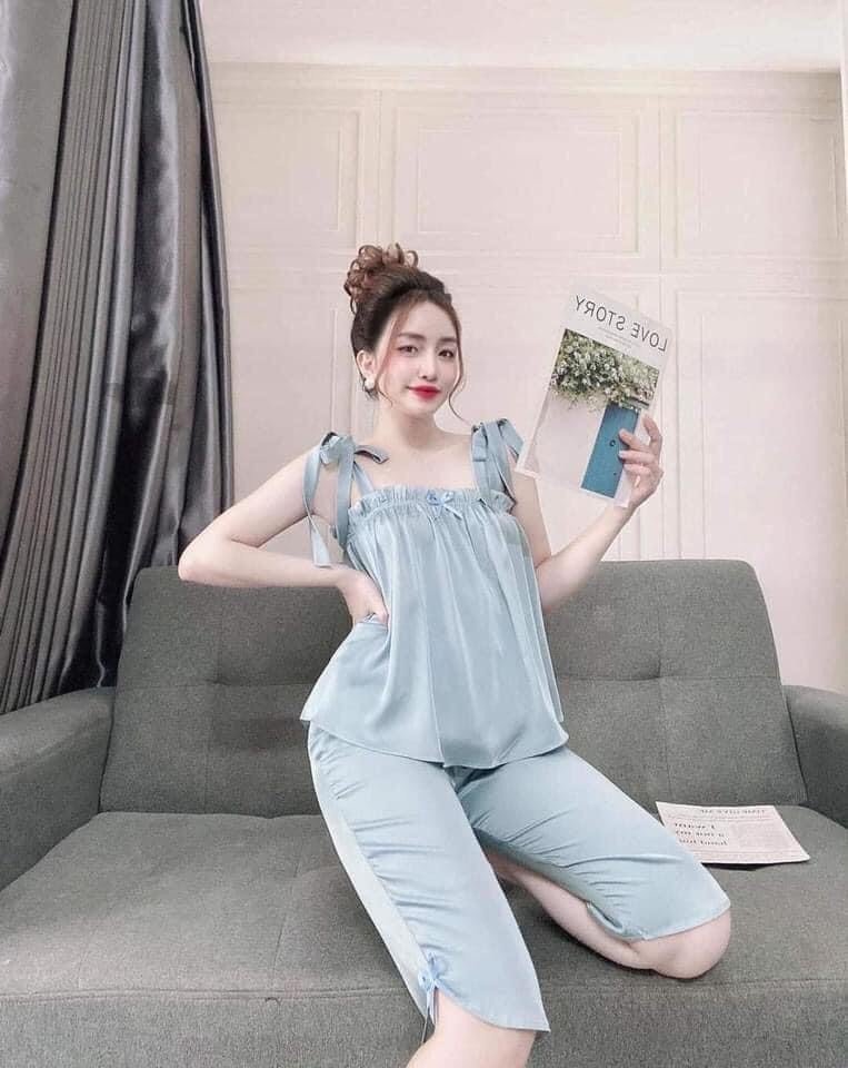 Set bộ mặc ngủ chất lua 100d lửng mát mẻ thời trang xịn xò