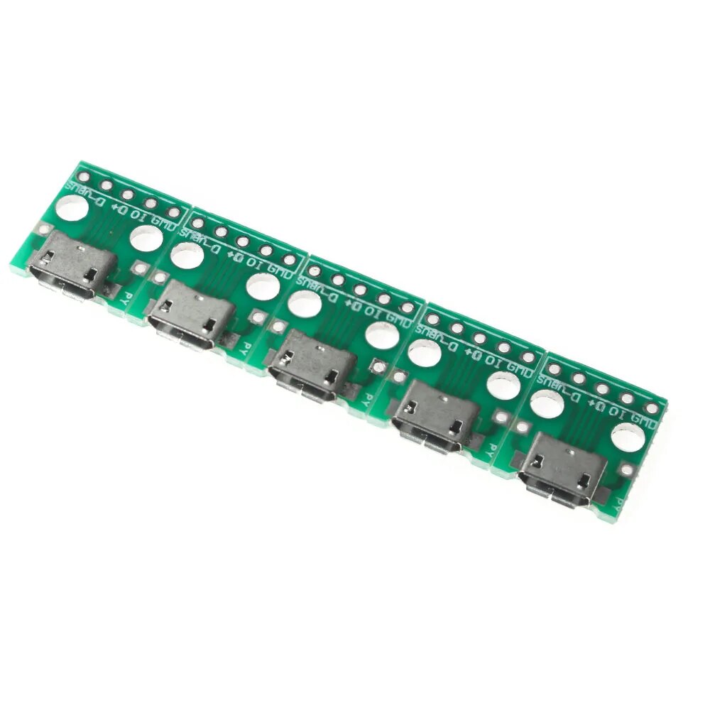 10PCS MICRO to DIP 5P PCB MICRO PCB Test board USB Female 2.54mm