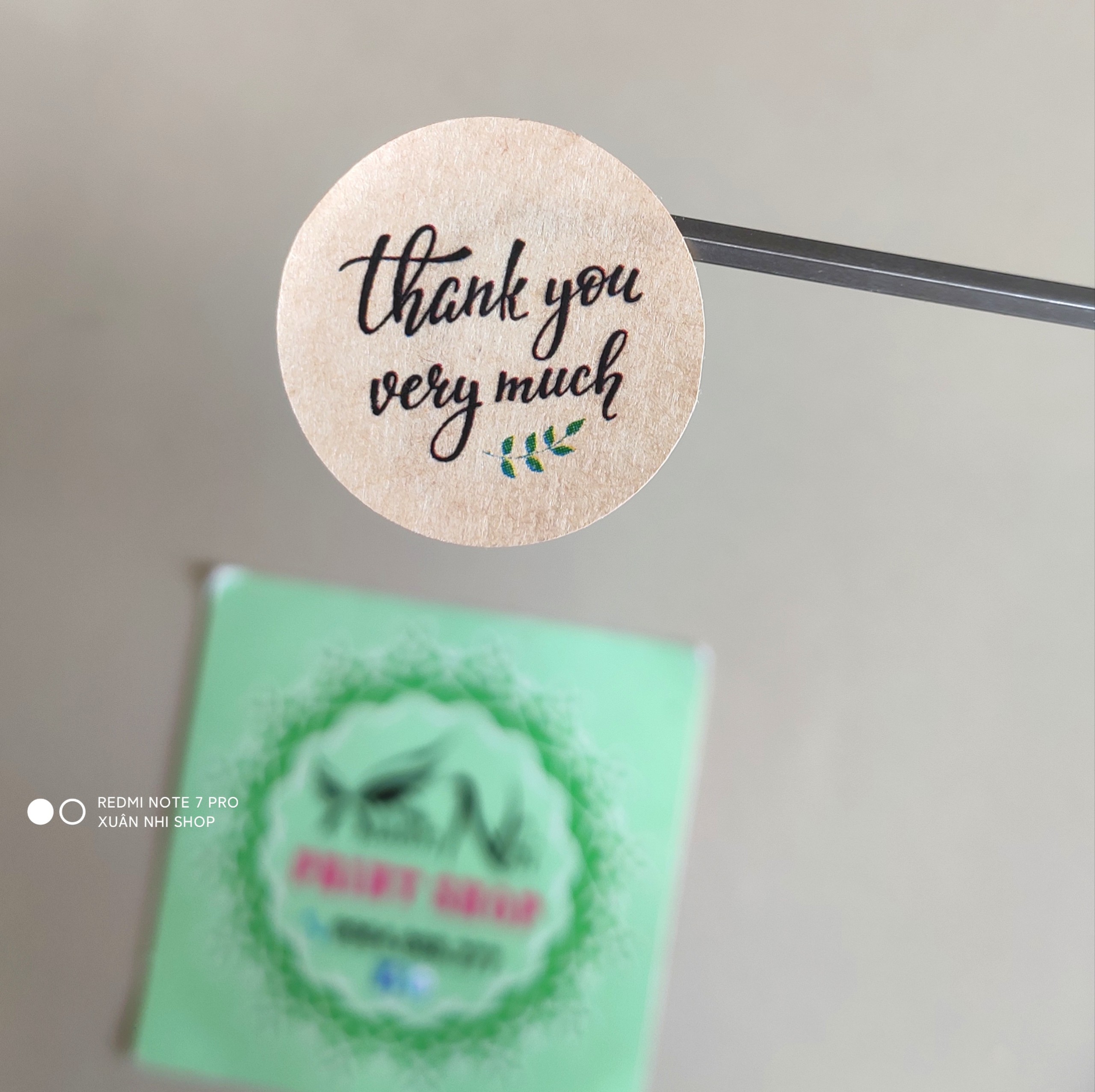 Sticker Thank You giấy kraft cổ điển