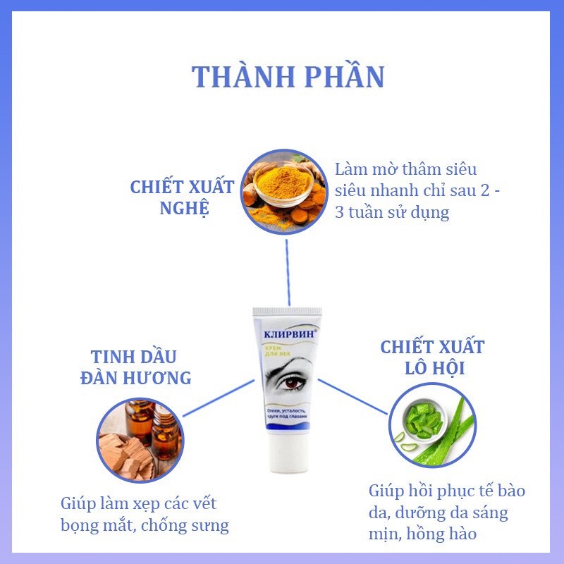 Kem khắc phục thâm quầng mắt Klirvin Nga
