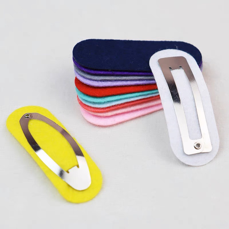 10 Cái phôi vải nỉ lót kẹp tóc handmade