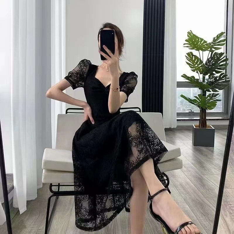 sachin and babi light blue dress FANMU dress hitam panjang elegan/vintage lace long dress
