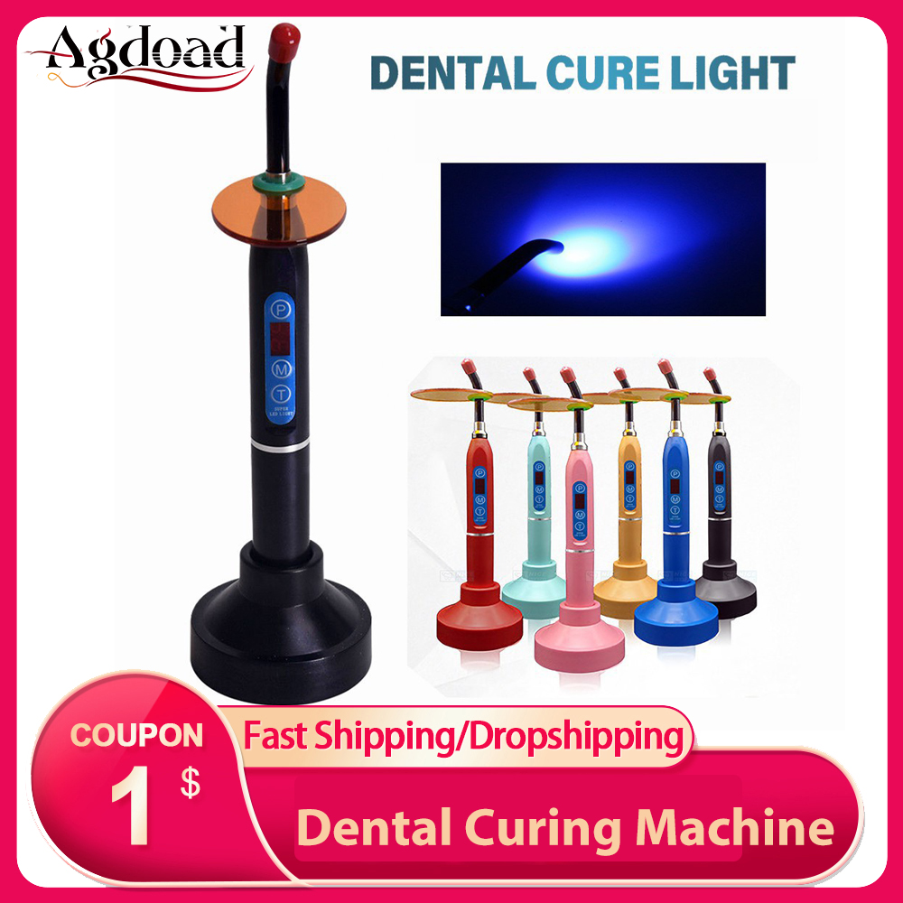 Agdoad Teeth Curing LIght Machine Wireless LED Blue Light Curing Lamp Adjustable Solidify Dental Tools