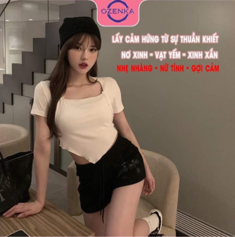 Áo croptop Bozip tam giác HSU1