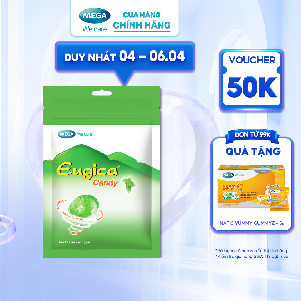 Eugica Candy Herbal Lozenges (Zip Bag of 15 Tablets)