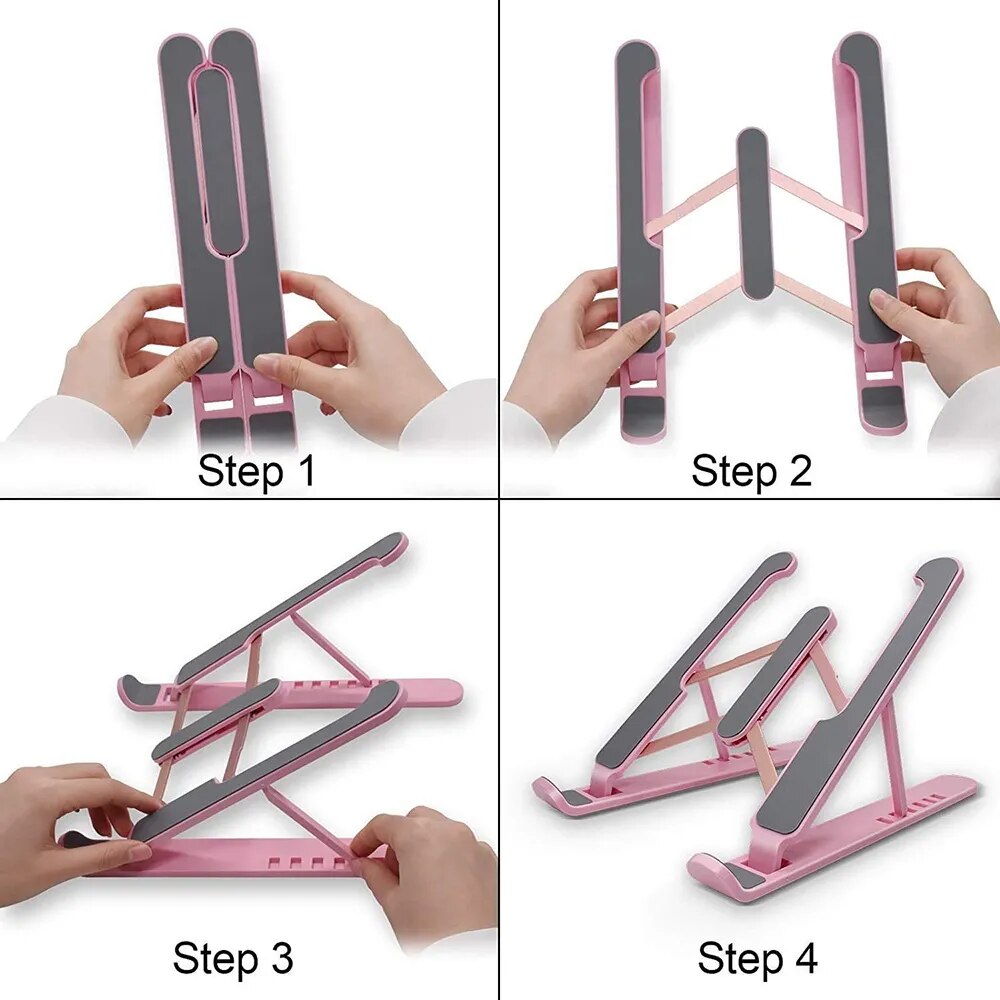 Foldable Laptop Stand Adjustable Support Base Notebook Stand For Macbook Pro Non-Slip Riser Cooling Bracket For Laptop & Tablet