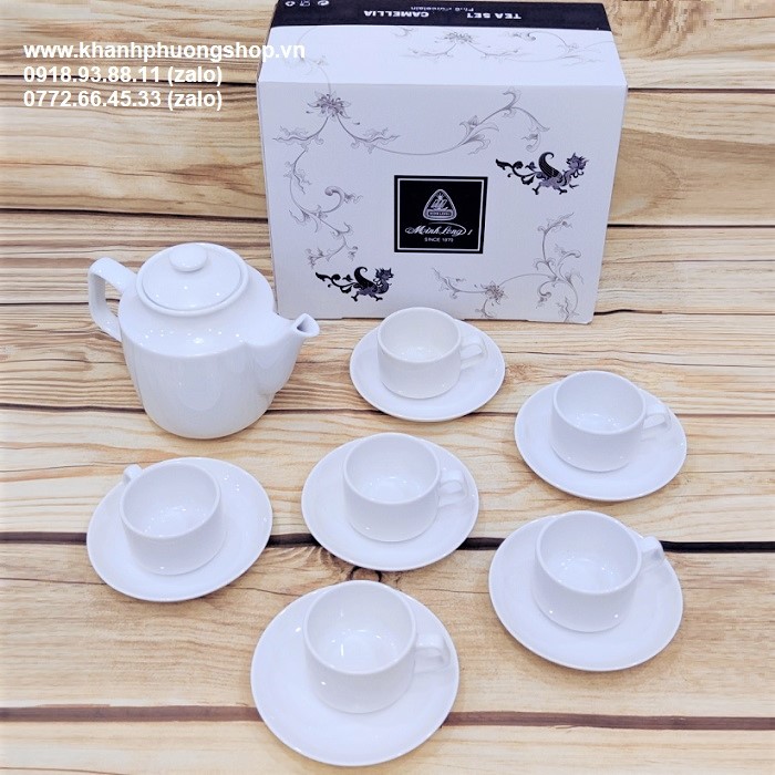 bộ ấm trà gốm sứ Minh Long - bộ ấm trà