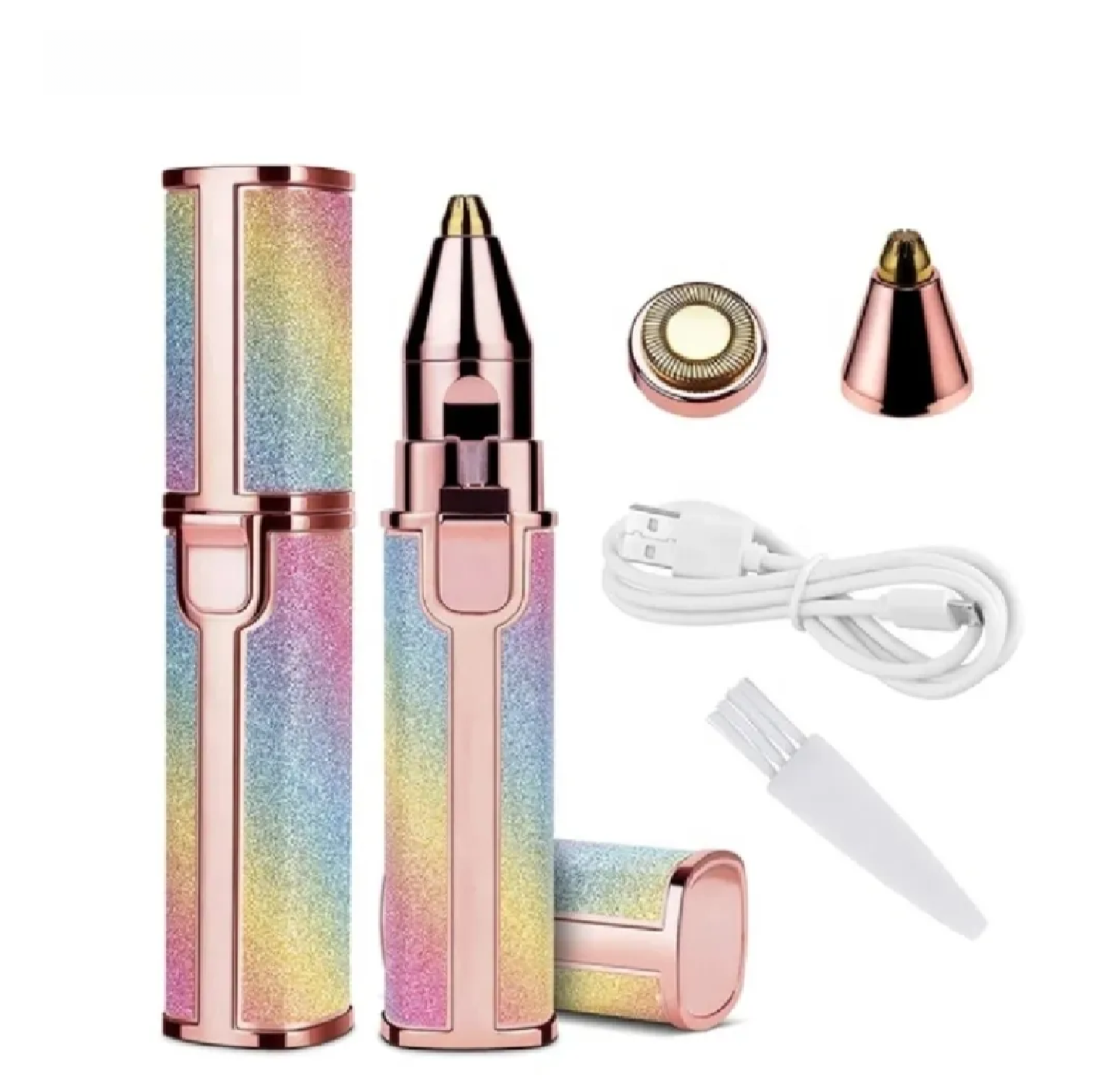 2 in 1 Rechargeable Eyebrow Trimmer & Facial Hair Remover – Portable ...