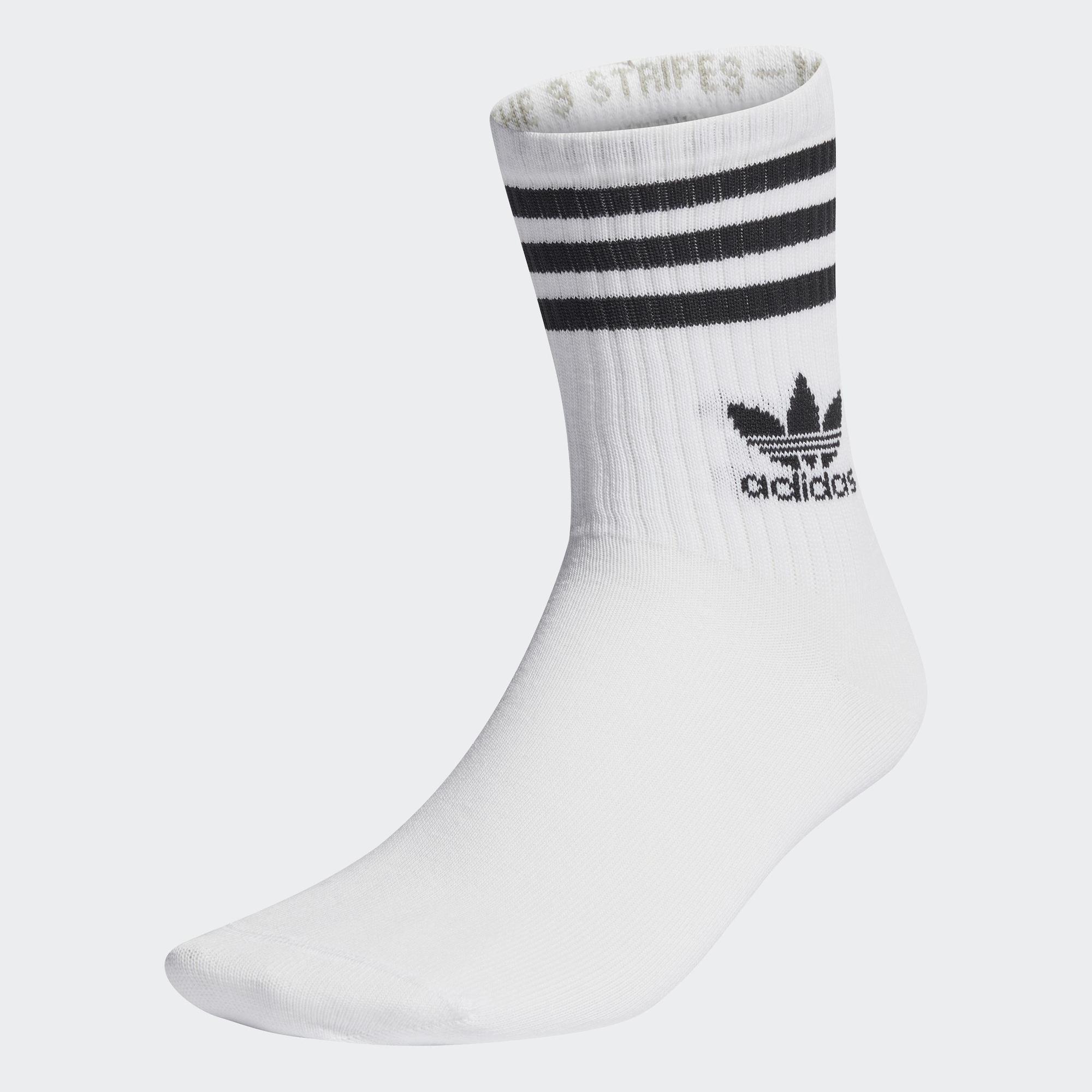 Adidas phong cách sống bộ 3 đôi tất cổ trung unisex trắng ij0733