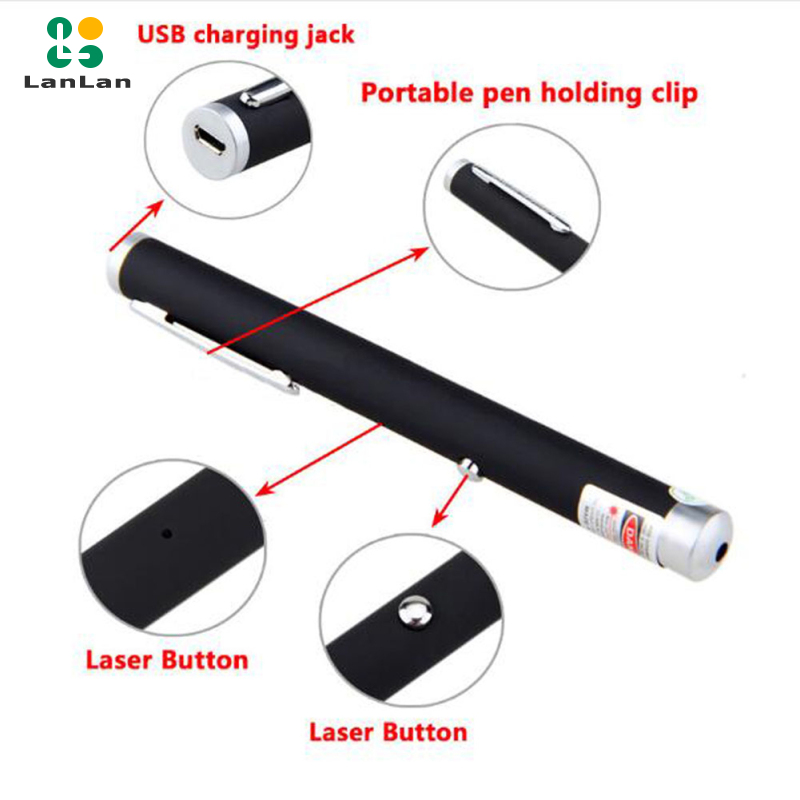 Powerful Laser-pen Usb Charging Laser-pointer Sight For Presentations Teaching Children Entertainment
