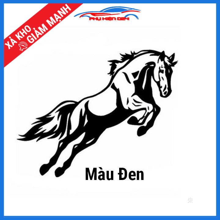 Nhãn dán xe sticker hình ngựa phi dũng mãnh trang trí ô tô