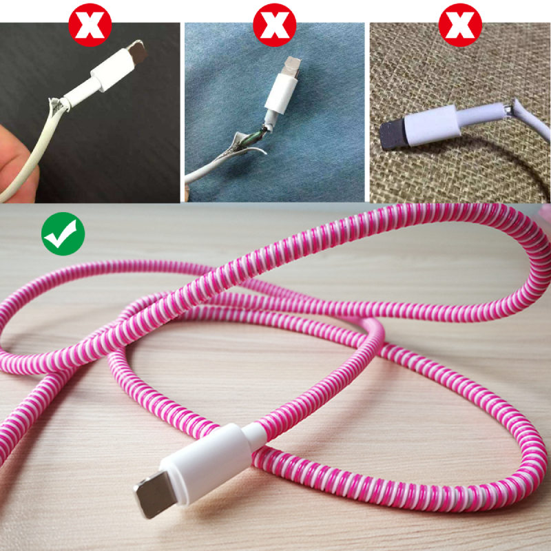 Bluewow 1.4m bảo vệ cáp Winder cho sạc USB dây Cáp truyền dữ liệu bảo vệ Bìa bảo vệ dây tổ chức