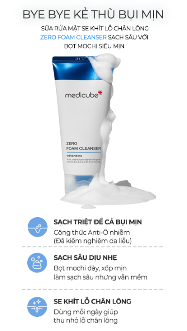 Sửa rửa mặt dịu nhẹ Medicube Zero Foam Cleanser 120ml