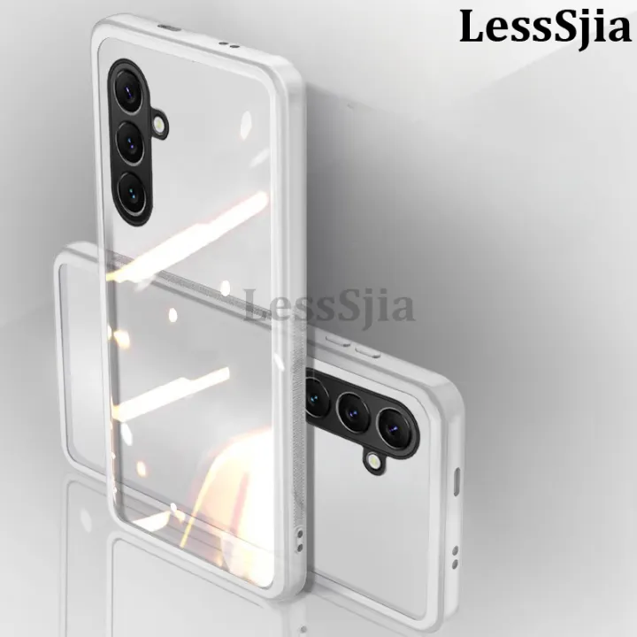Phone cover Samsung Galaxy S24 FE 24 Ultra Back case Camera Protection Semi Transparent Soft Silicone Shockproof with Lens Protector Films For Samsung S24 Ultra Plus S24 FE Phone cases