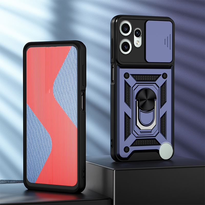 Phone cover For CMF Phone 2 Pro case shell Camera Lens Protector Shockproof Armor Iron Metal Car Ring Kickstand Bracket For CMF Phone 2 Pro Cases Housing.