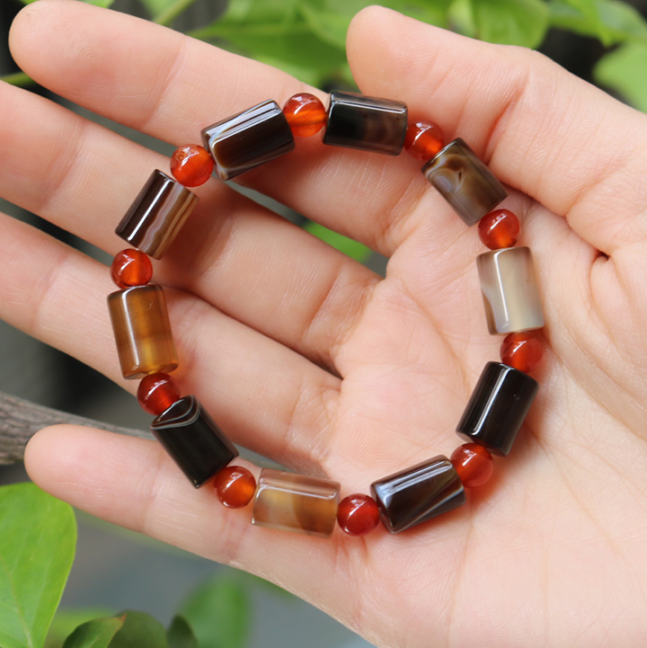 Vòng tay đá tự nhiên mắt hổ, mã não - TẶNG kèm dây sâu vòng dự phòng không vừa tay - mang lại bình an may mắn tài lộc