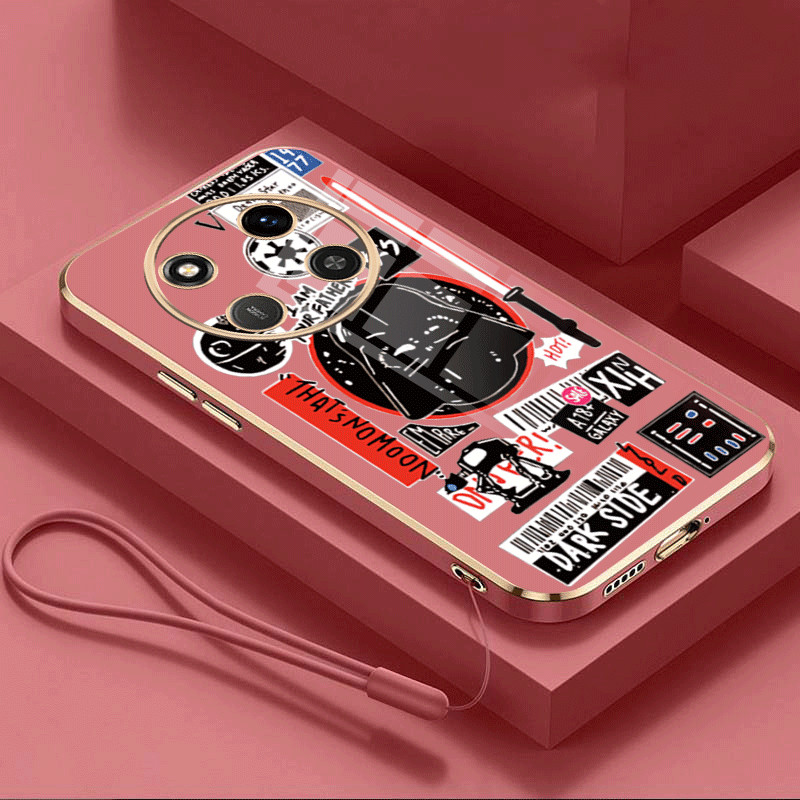 Honor X9C 5G X9C Luxury Star Wars Casing Square Edges Plating Back TPU Soft Case Cover. 