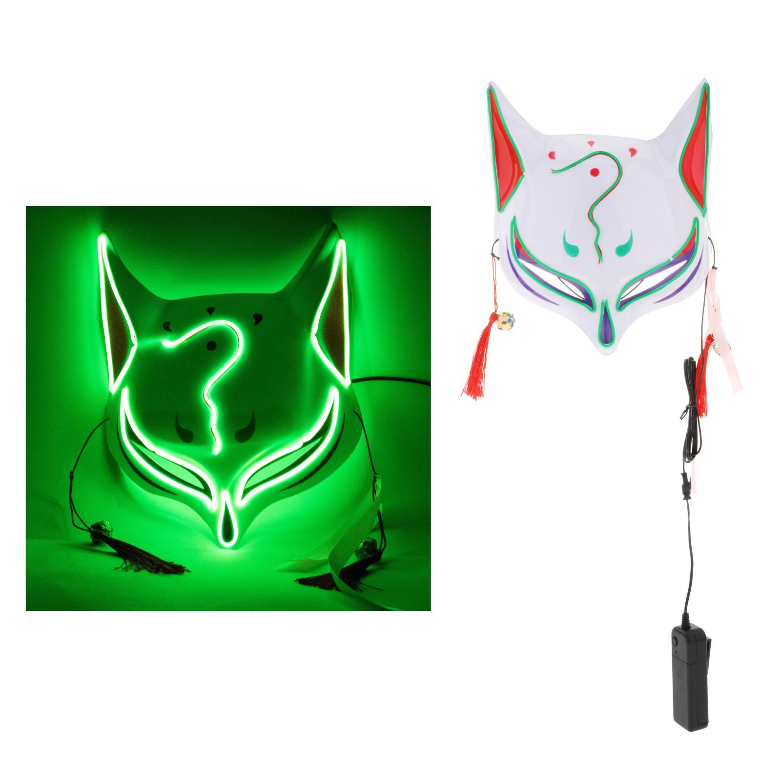 Miffer Cosplay LED Fox Mask Halloween Party Decoration for Man Woman Accessories