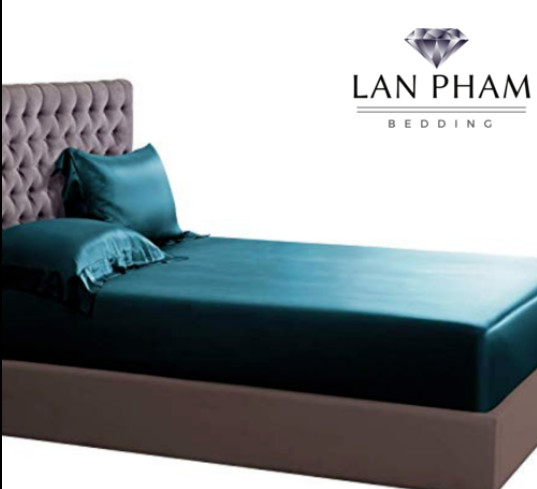 Drap Giường Ga Giường Lẻ Phi Lụa Lan Pham Bedding Mát Mịn - Xanh Cổ Vịt