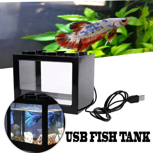 Mini Aquarium001Fish Tank White Light Betta Waterproof Mini Aquarium
