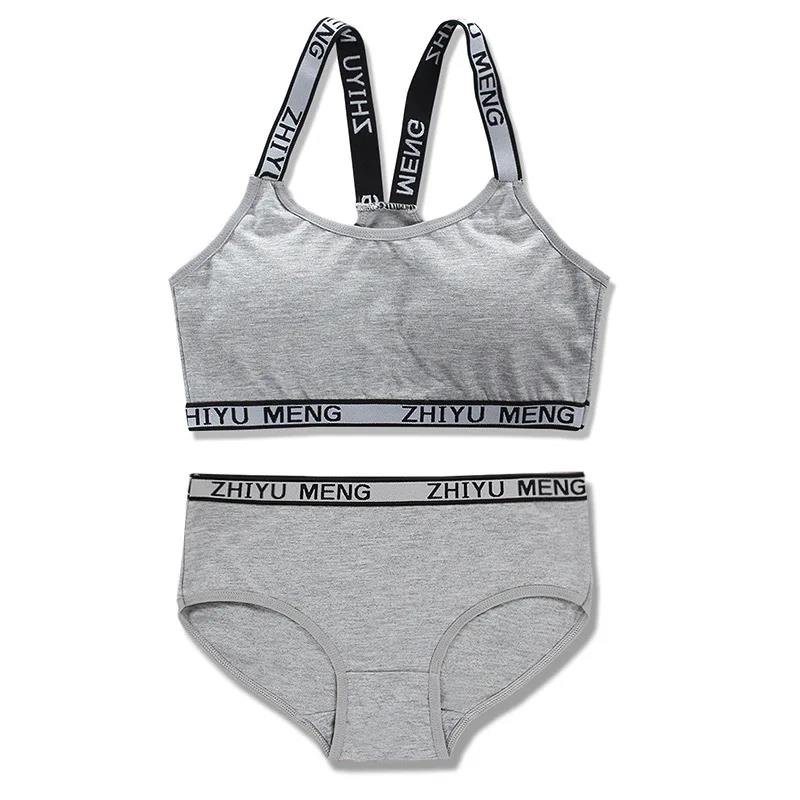 Teen%20Underwear%20Soft%20Padded%20Cotton%20Bra%20Set%20Young%20Girls%20Yoga%20Sports%20Tops%208-14Years%20-%20Image%202