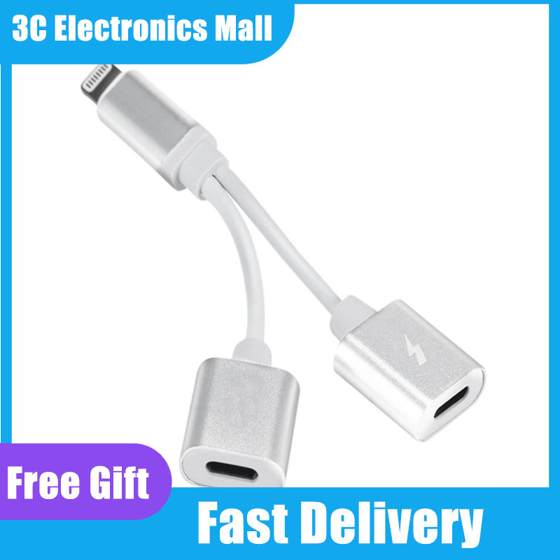 Dual Lightning Adapter Headphone Cable Charger Splitter for iPhone 2 in 1 Headphone and Charger Adapter