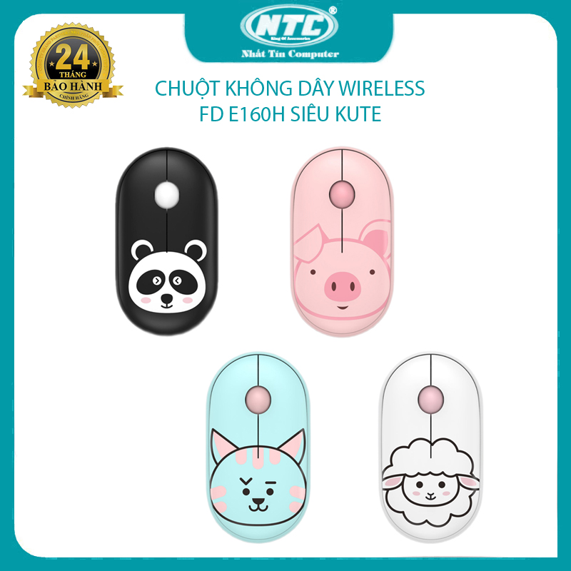 Chuột không dây Wireless FD E160H hình thú siêu kute (4 màu tuỳ chọn) - Nhất Tín Computer