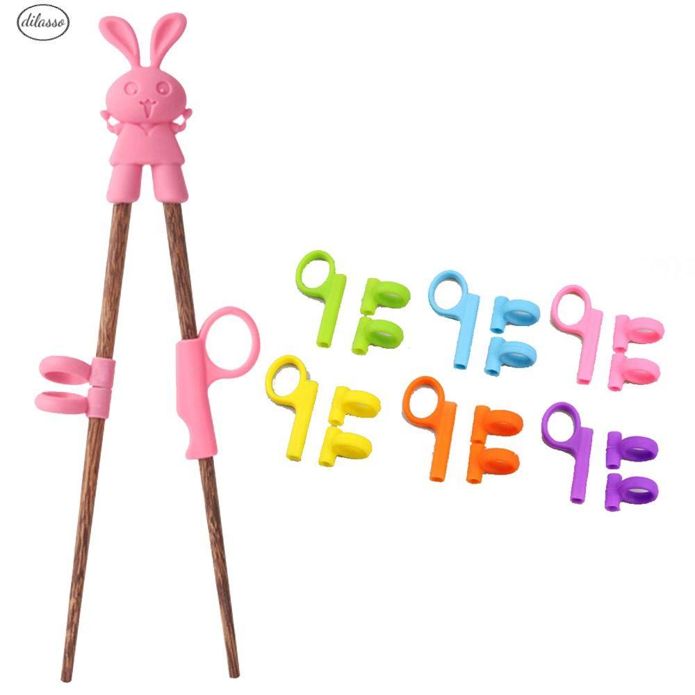 DILASSO Eating Practice Chopsticks Kids Holding Chopsticks Correcting Ring Kitchen Tableware Silicone Eating Practice Chopsticks Accessories Portable Finger Sets Kitchen Tableware Kids Enlightenment