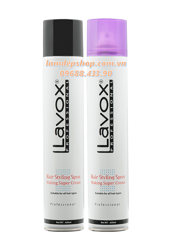 Xịt tạo kiểu - Keo xịt tóc Lavox (420ml)